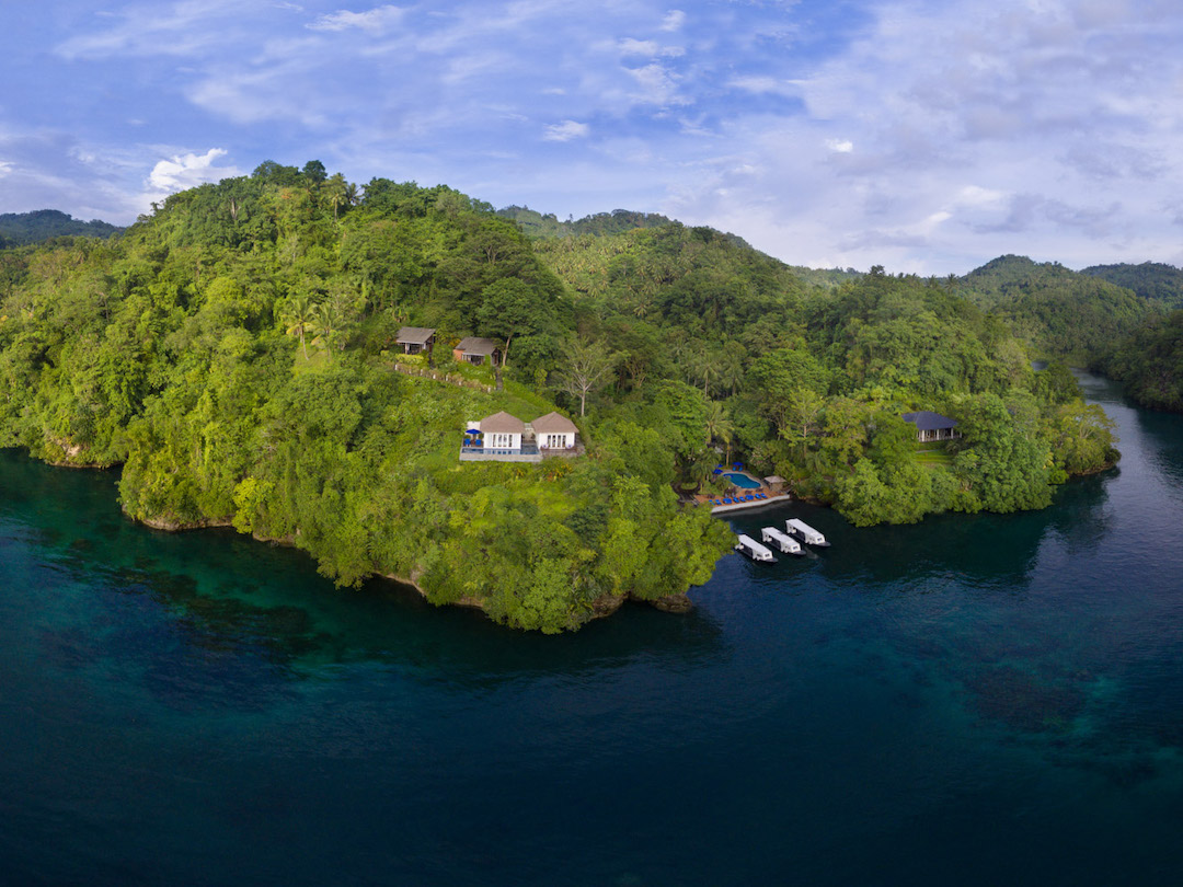 Lembeh Resort in Indonesia aerial