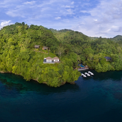 Lembeh Resort in Indonesia aerial