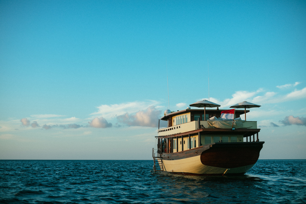 An exterior view mischief liveaboard