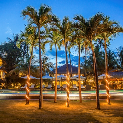 Sunset at salaya beach houses