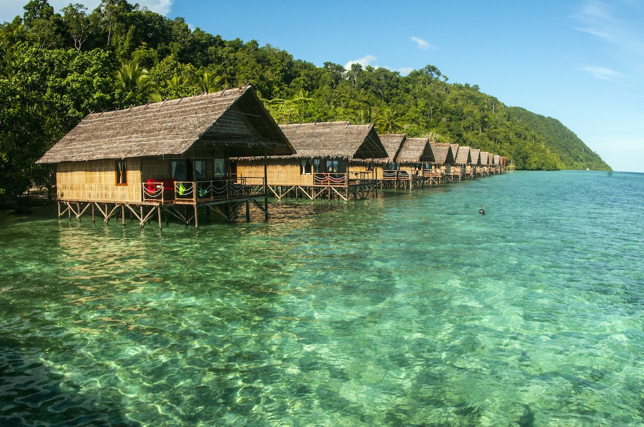 The bungalows at papua explorers
