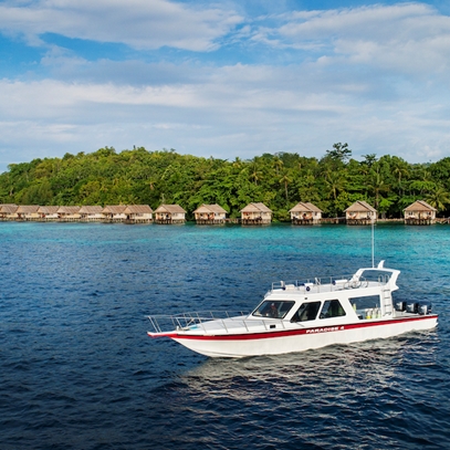A dive boat at papua paradise
